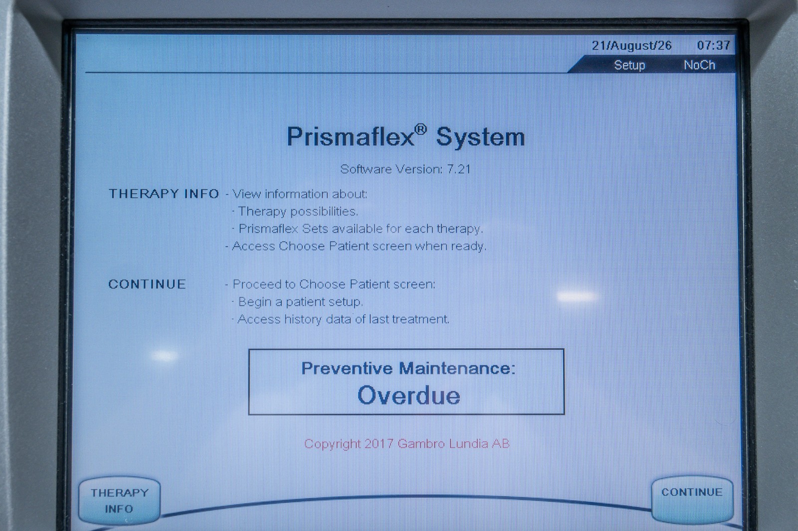 Gambro Prismaflex 115269 CRRT Dialysis Renal Replacement Therapy System 7.21 - Image 8