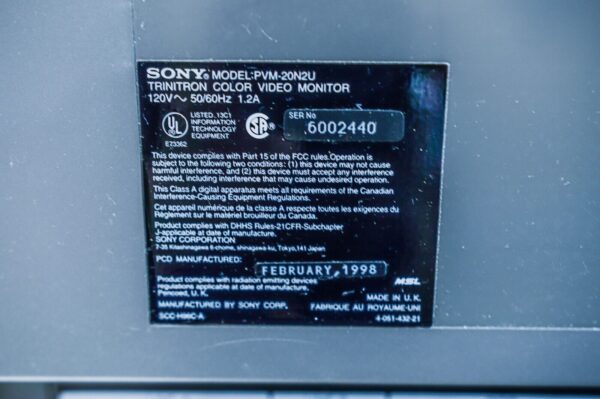 Sony Trinitron PVM-20N2U Color Video Monitor - Image 6