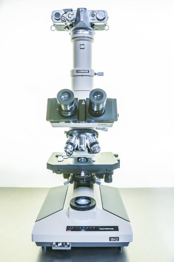 Olympus BH-2 BHS Microscope w/ NC DPLAN FL60, NC SPLAN 40, Leitz NPL 6.3/0.20