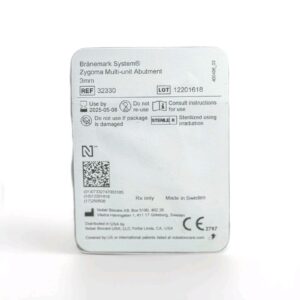 Nobel Biocare Brånemark Zygoma Multi-unit Abutment 32330 Implant Component 3mm