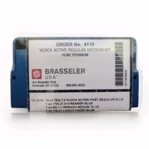 Brasseler 4119 Titanium Vlock Active Post Kit Vlock Active Regular Blue