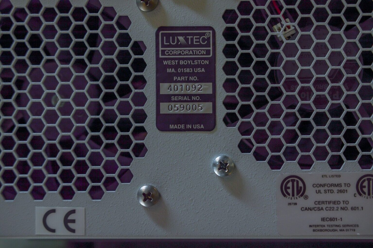 Luxtec 9300XSP Xenon Fiber Optic Light Source With Integra Head Light